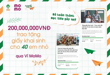 Completing the target of raising 200.000.000VND – Joining hands to give 40 birth certificates to children with disadvantages