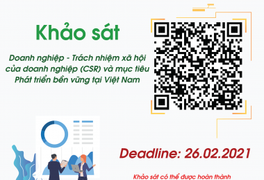 Gia hạn khảo sát “Doanh nghiệp – Trách nhiệm xã hội của Doanh nghiệp (CSR) và Mục tiêu Phát triển bền vững (Mục tiêu PTBV) tại Việt Nam”