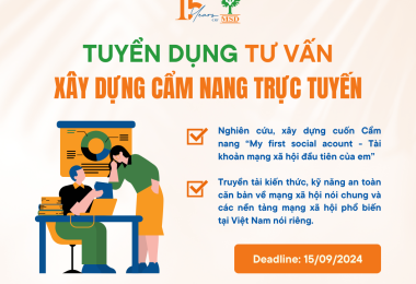 Tuyển TƯ VẤN xây dựng cẩm nang trực tuyến “My first social account – tài khoản mạng xã hội đầu tiên của em”